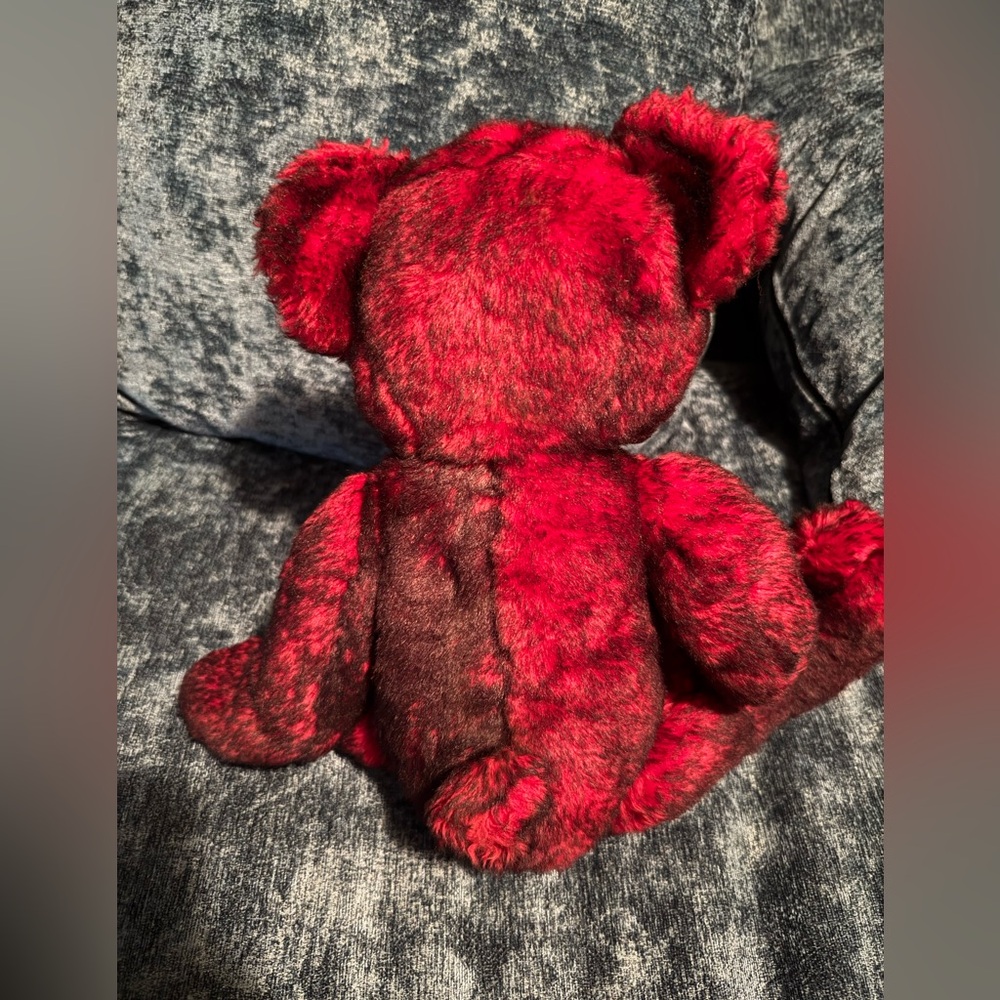 Vintage Vivid Red and Black Teddy Bear - Picture 5 of 8